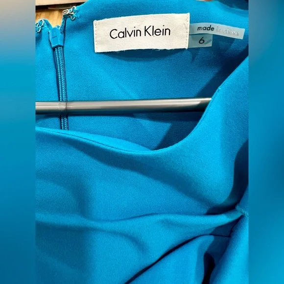 Calvin Klein Sleeveless Blue Ruffle Dress - Picture 3 of 3